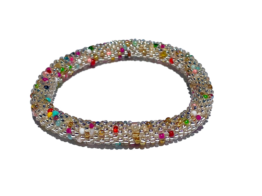 Nepal Mission-Silver & Multicolor Confetti