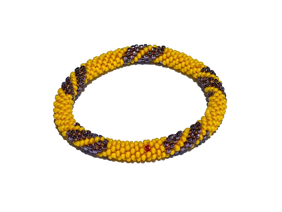 Nepal Mission-Yellow & Purple Spiral Blocks