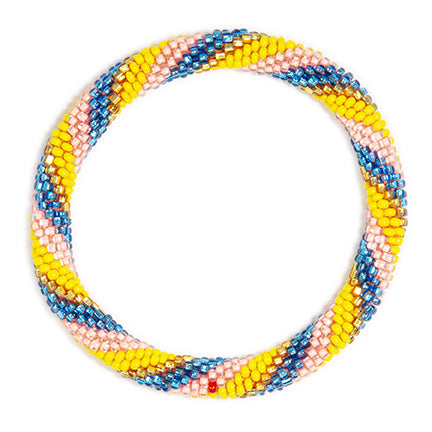 Nepal Mission-Yellow, Peach & Navy Spirals