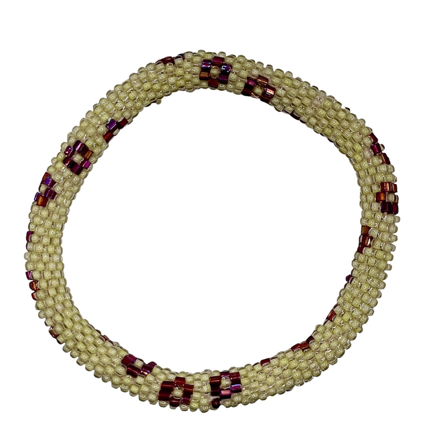Nepal Mission-Cream & Pink Flowers