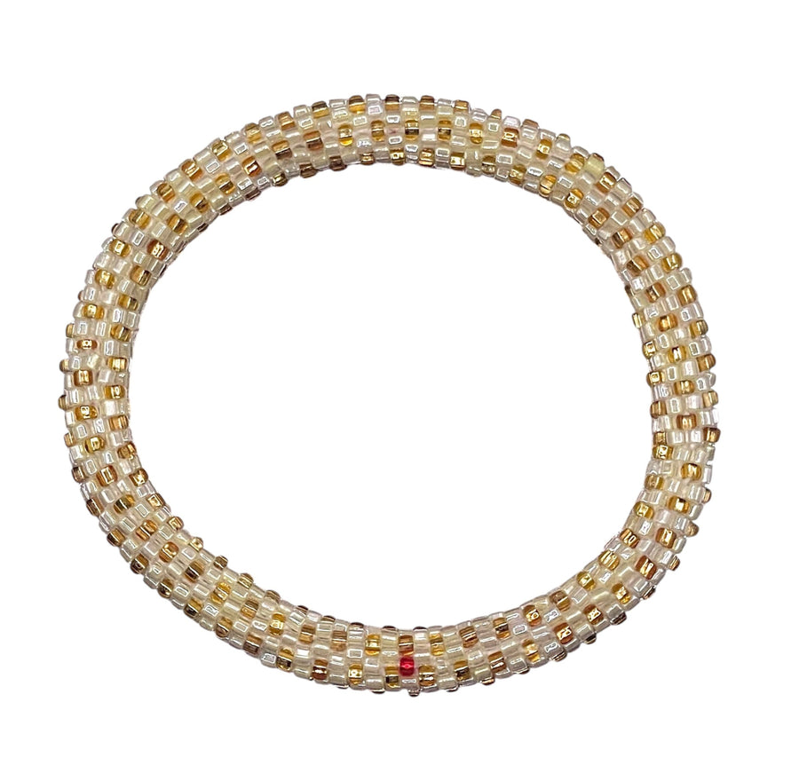 Nepal Mission-Cream & Gold Polka Dots