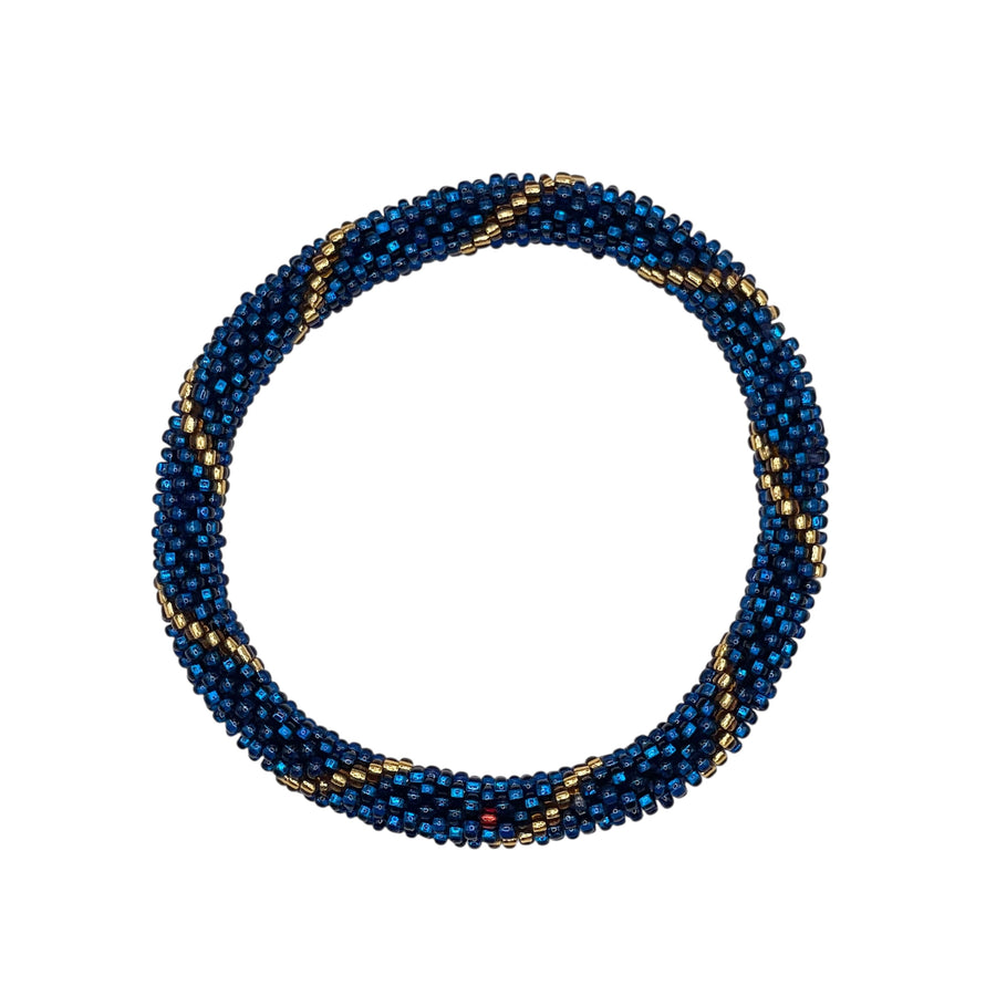 Nepal Mission-Deep Blue & Gold Spirals