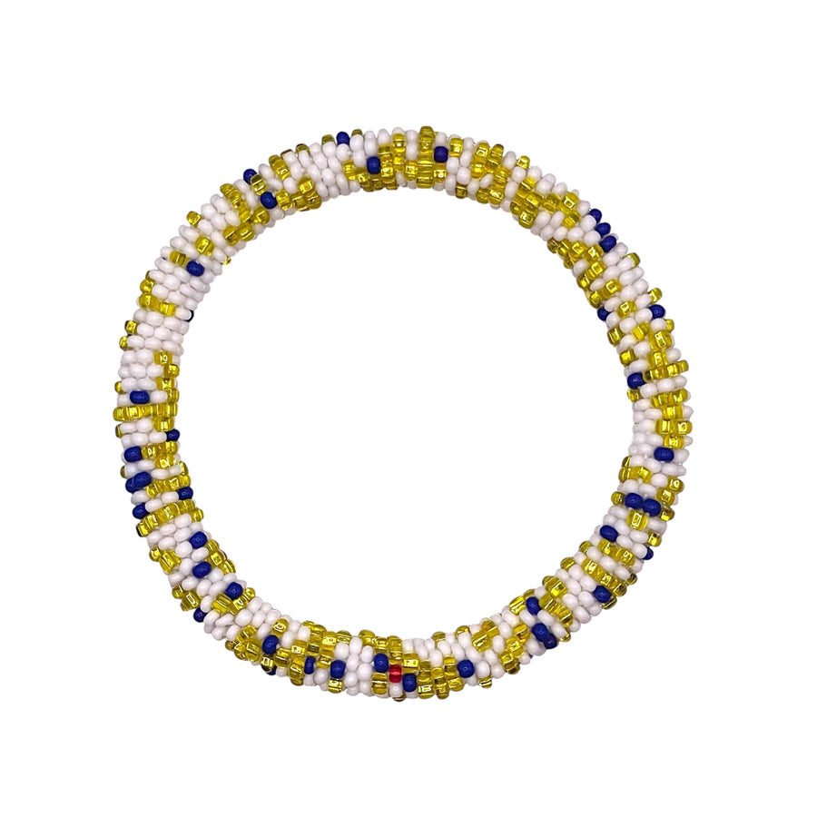 Nepal Mission-Yellow, White, & Blue Confetti
