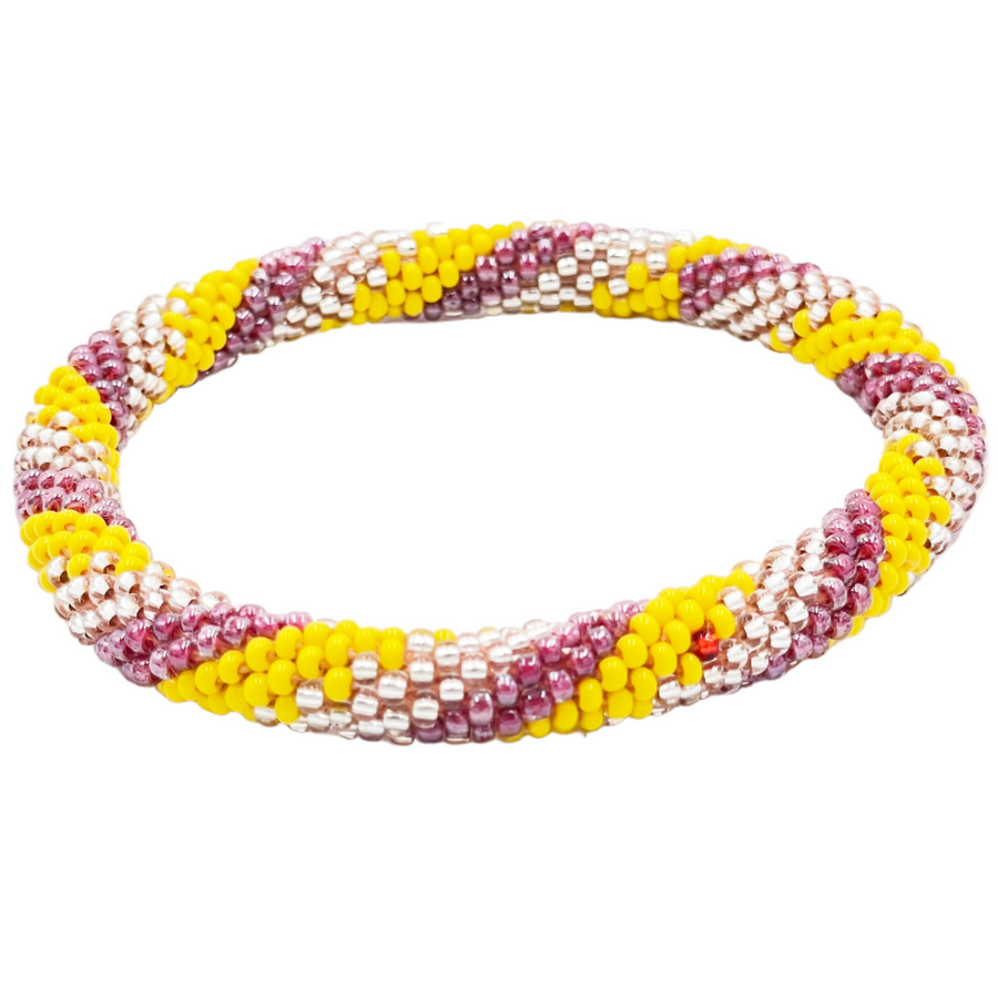 Nepal Mission-Pink, Silver & Yellow Spirals