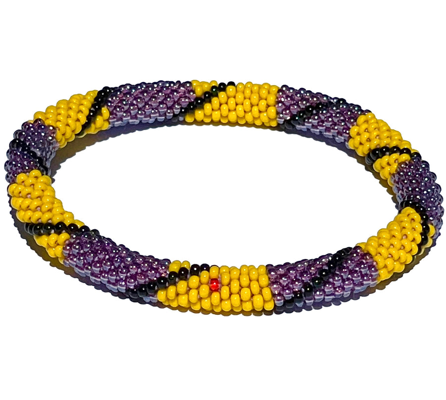 Nepal Mission-Purple & Yellow Spiral Blocks